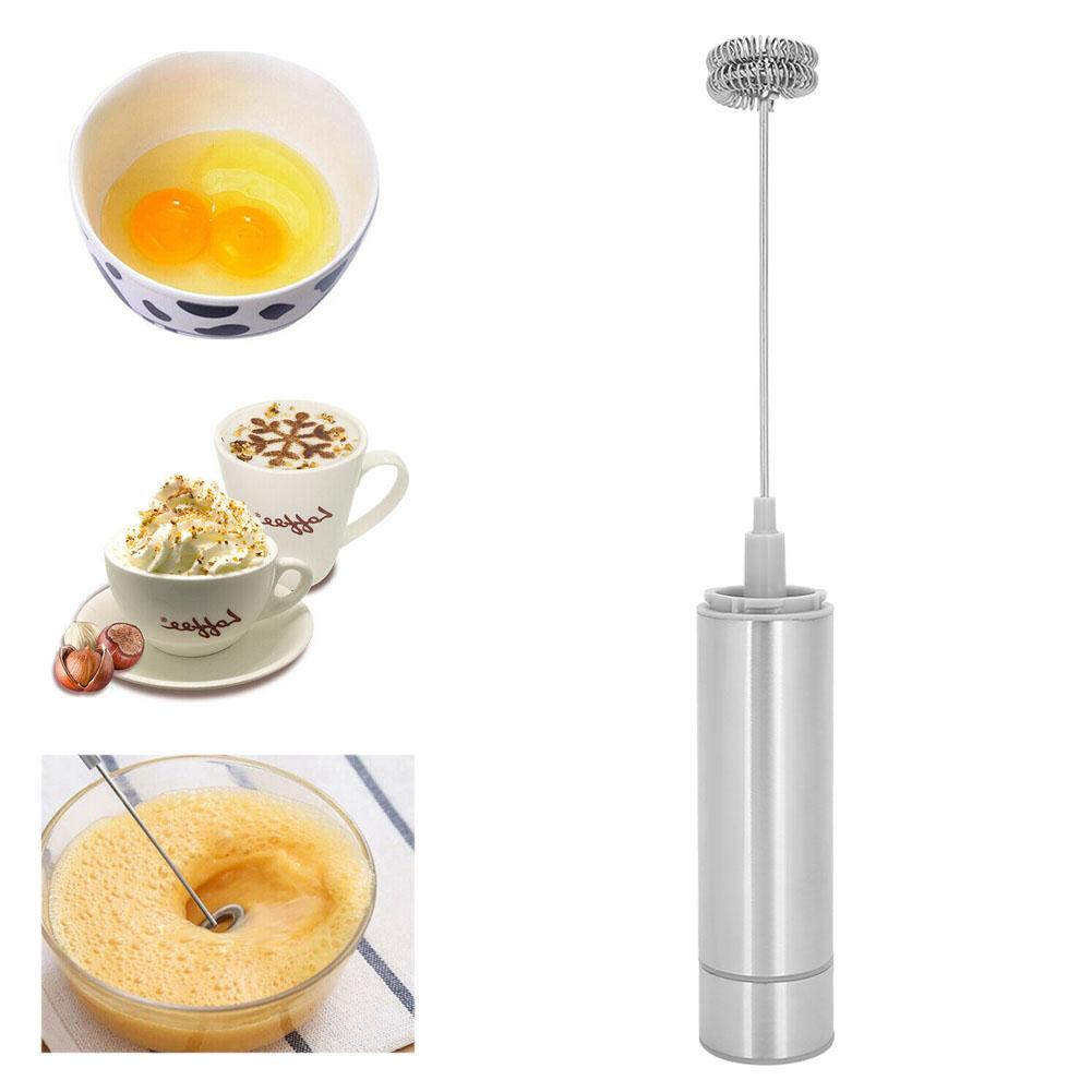 Stainless Steel Portable Electric Milk Frother Mixer Handheld Egg Beater Kitchen Tool