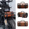Leather Motorcycle Head Bag Tool Storage with Adjustable Straps PU Leather Motorcycle Tool Bag Upgrades for Easy Fit