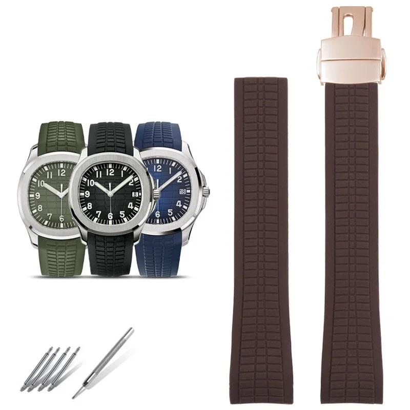 Silicone Rubber Strap For PP Patek Philippe Grenade AQUANAUT Series 5167A/5168G Watch Strap Accessories  21mm