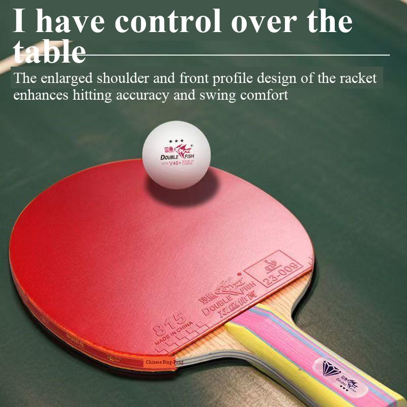 Oem Double Fish Series 1-3 Star Portable Anti-spin Rubber Pure Wood Table Tennis Racket