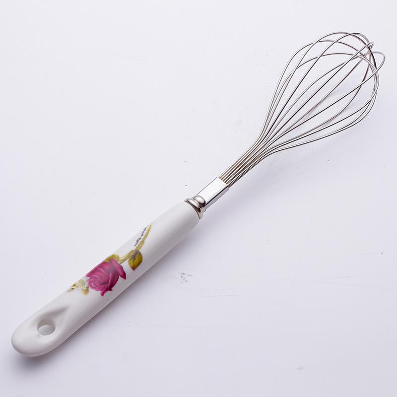 

Лопатка для кастрюли из нержавеющей стали с керамической ручкой, набор кухонных принадлежностей, нескользящая высокотемпературная кухонная бытовая утварь.