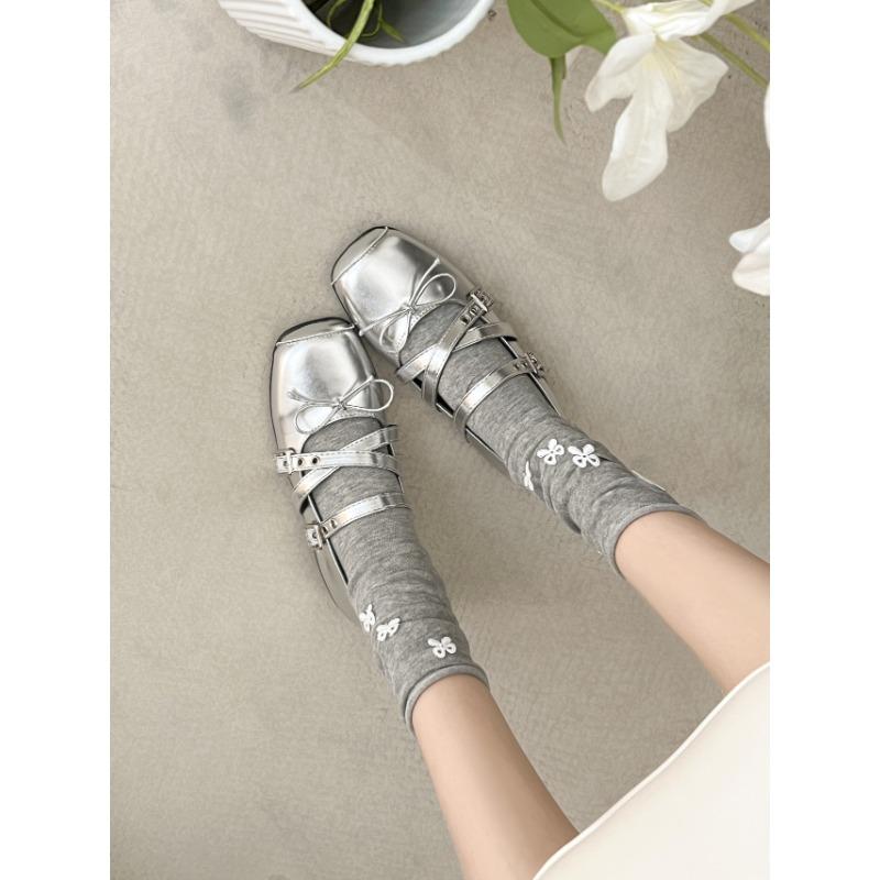 

Ballet silver Mary Jane shoes women s new summer height-increasing single shoes light mouth square head small leather shoes 40 серебряный