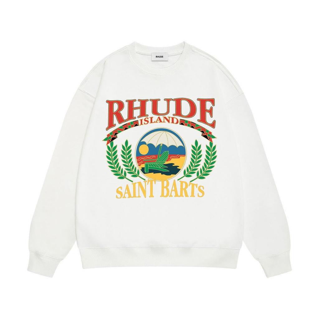 RHUDE Herren Lockerer Baumwoll-Hoodie mit Buchstabenprint - Europäischer & Amerikanischer Trend