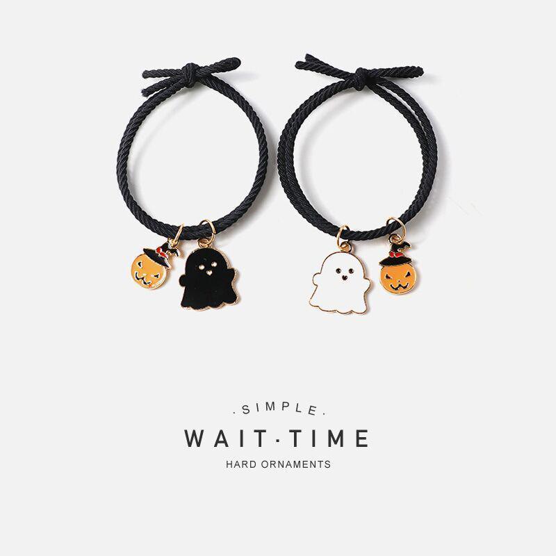 Magnetic Ghost Couple Hair Tie & Bracelet Set