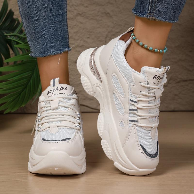 Fashion 2025 NEW Women's Shoes Spring Autumn Lined Top Sport Shoes Inner Heightening Rubber Sole Comfortable Casual Footwear