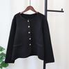 Long-sleeved Single-breasted Bright Silk Design Sweater Jacket Autumn and Winter New Loose-knit Cardigan Women