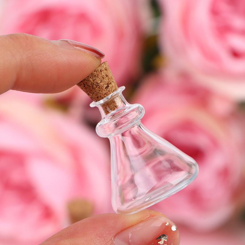 1:12 Dollhouse Mini Wish Bottle Glass Storage Bottle W/Cork Candy Jar Home Decor