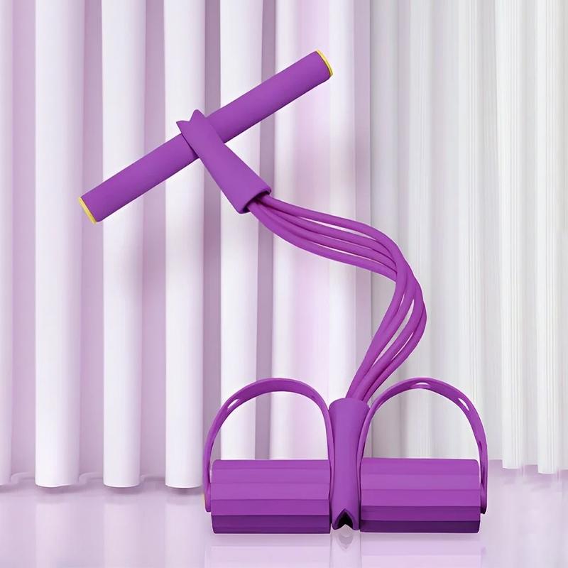 Tensioner a Pedale a Quattro Tubi Attrezzatura Multifunzionale per il Fitness Domestico Yoga Addominali Rinforzo Banda Elastica Corda di Tensione