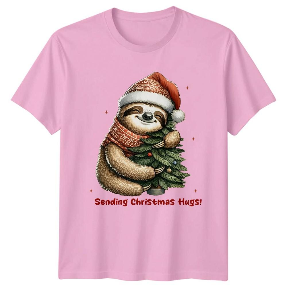 Sending Christmas Hugs Sloth Christmas Holidays Unisexs TShirt Unisexs Tee Graphic