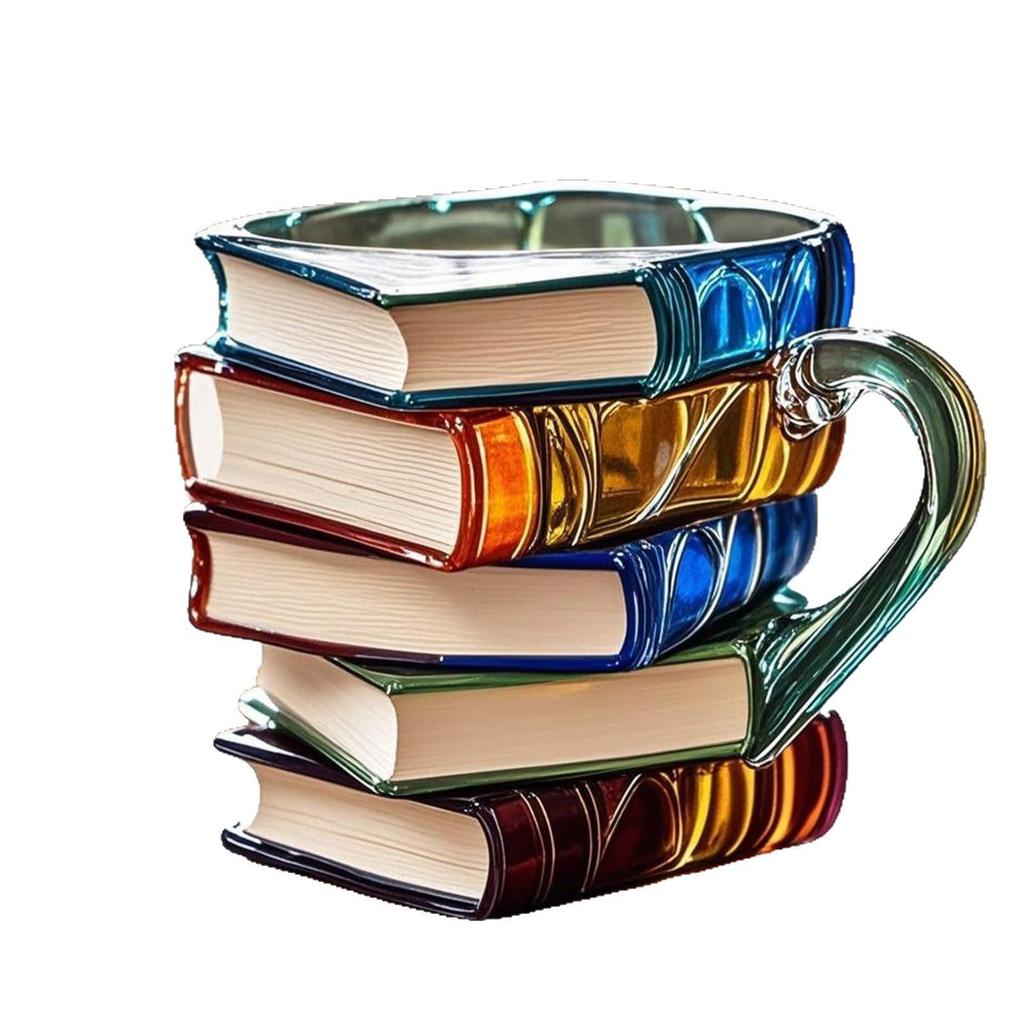 Creative Hand-Painted Book Mug - Unique Painted Book Coffee Cup