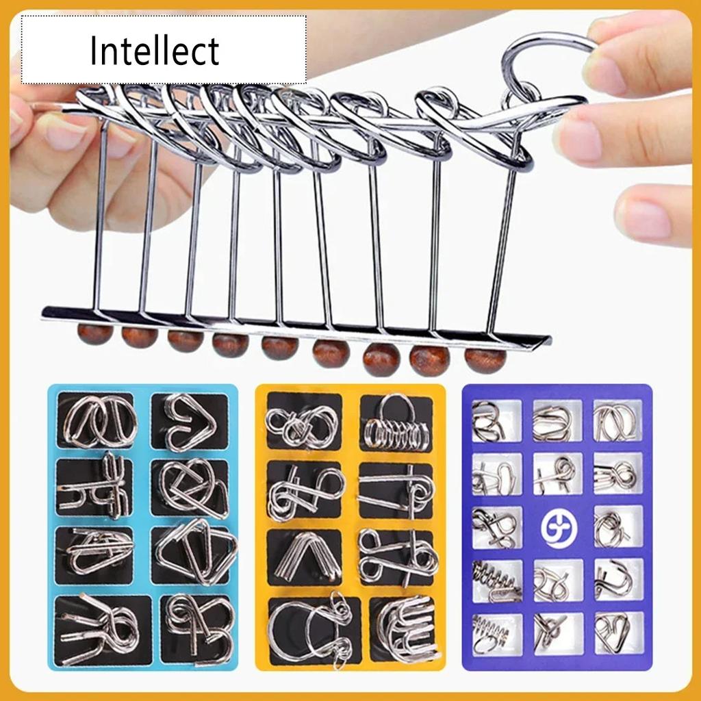 Stainless Steel Chinese Ring Puzzle Intellectual Brain Teaser IQ Development Game for Children Adult Logical Thinking