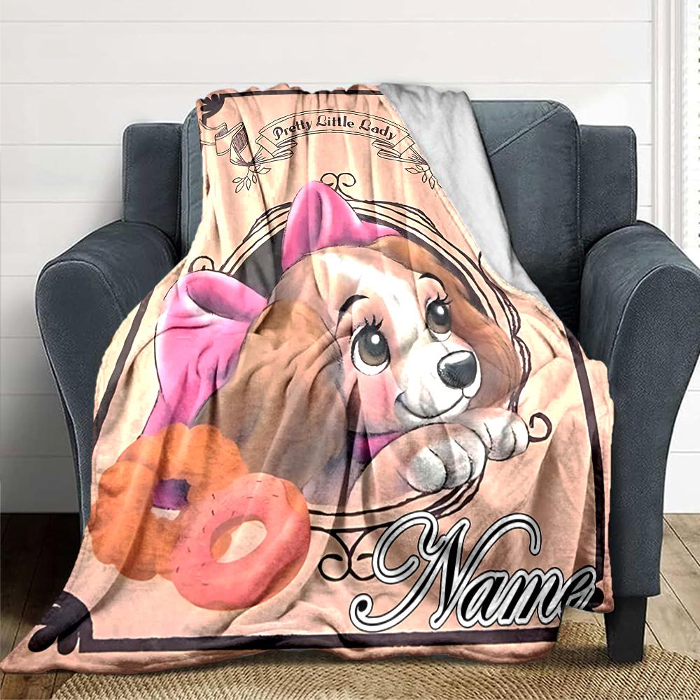 Custom Name "Adventurous Forest Friends" blanket for Couch & Bed, Plush Cozy Fuzzy Blanket Super Soft & Warm Blankets for Fall and Winter. 0908424