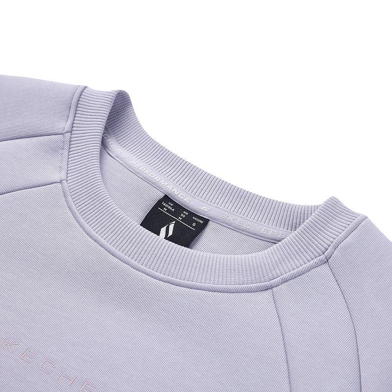 Skechers Comfort Sports Series Round Neck Pullover Long Sleeve Short Sweatshirt Women Sweatshirt Lavender P324W033-02N4