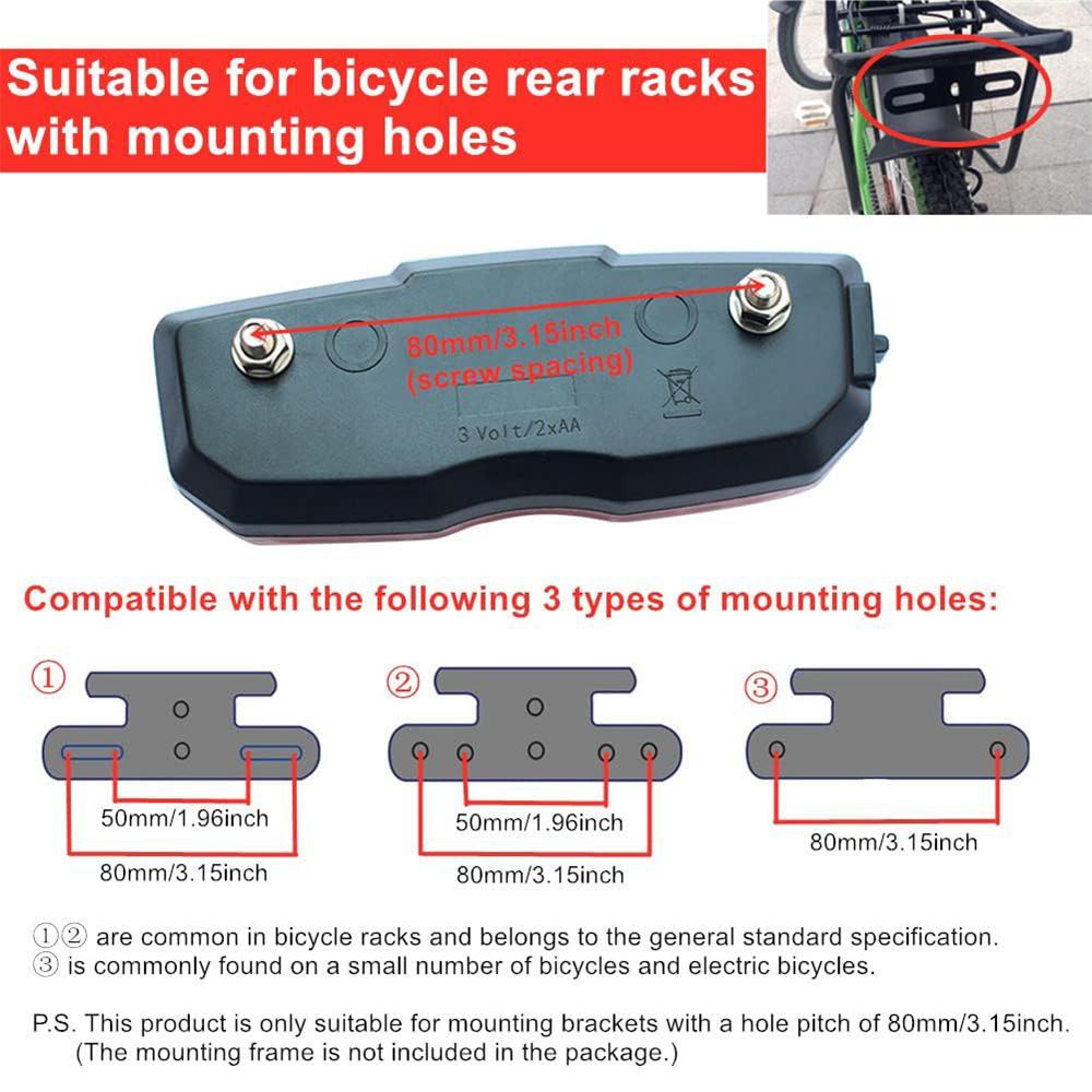 Bike Cycling Bicycle Rear Reflector Tail Light Fit For Luggage Rack