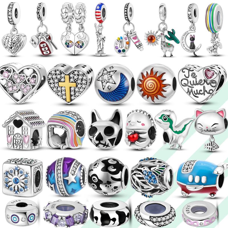 Halloween Copper Original Animals Kitty&Shoes Heart Charm Fit 3Mm Bracelet Necklace Bead For Jewelry Making