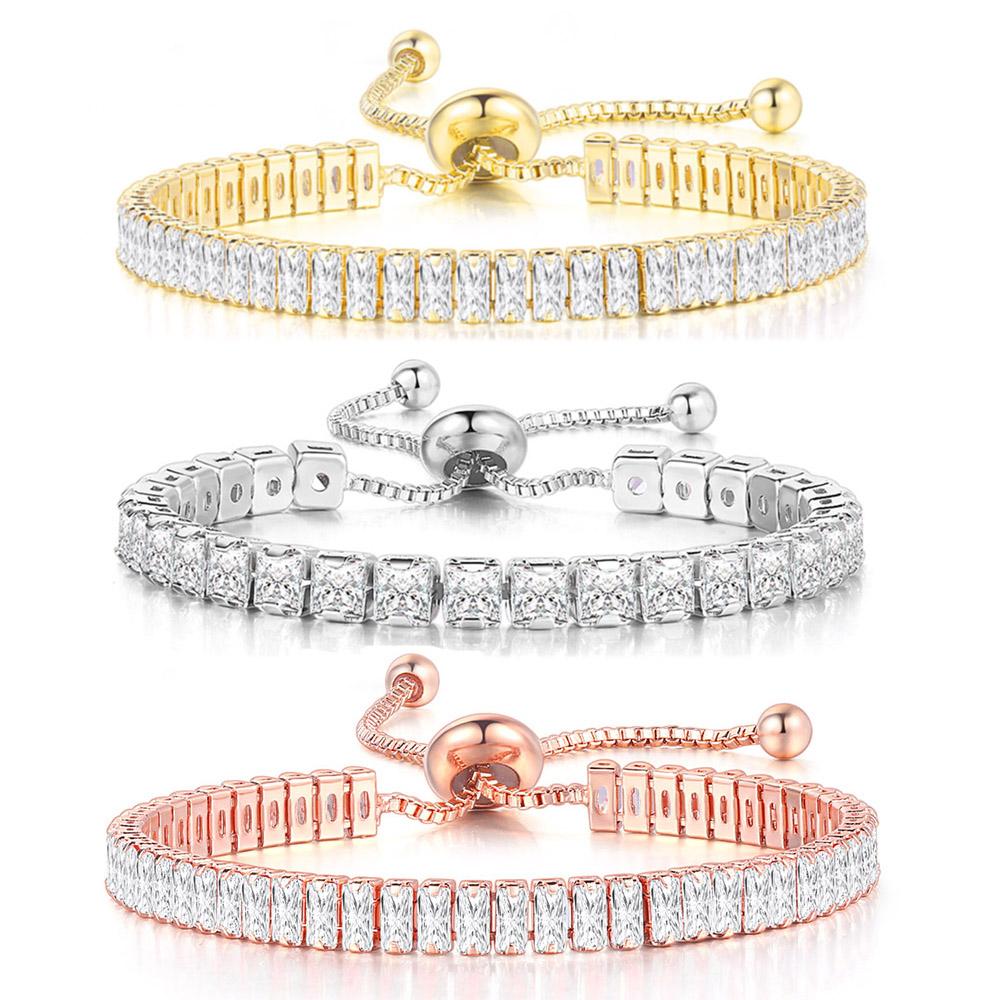 Adjustable Various Size Tennis Bracelet For Women Geometric Clear Zircon Wedding Party Jewellry Items DZH007