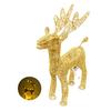 Lighted Reindeer Figurine 3D Metal Standing Deer Statue with LED Light for Outdoor Christmas Lawn Yard Decor