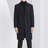 Abrigo de lana de invierno para hombre, abrigo informal de cuello de traje, abrigo de lana grueso de algodón con clip largo, moda juvenil