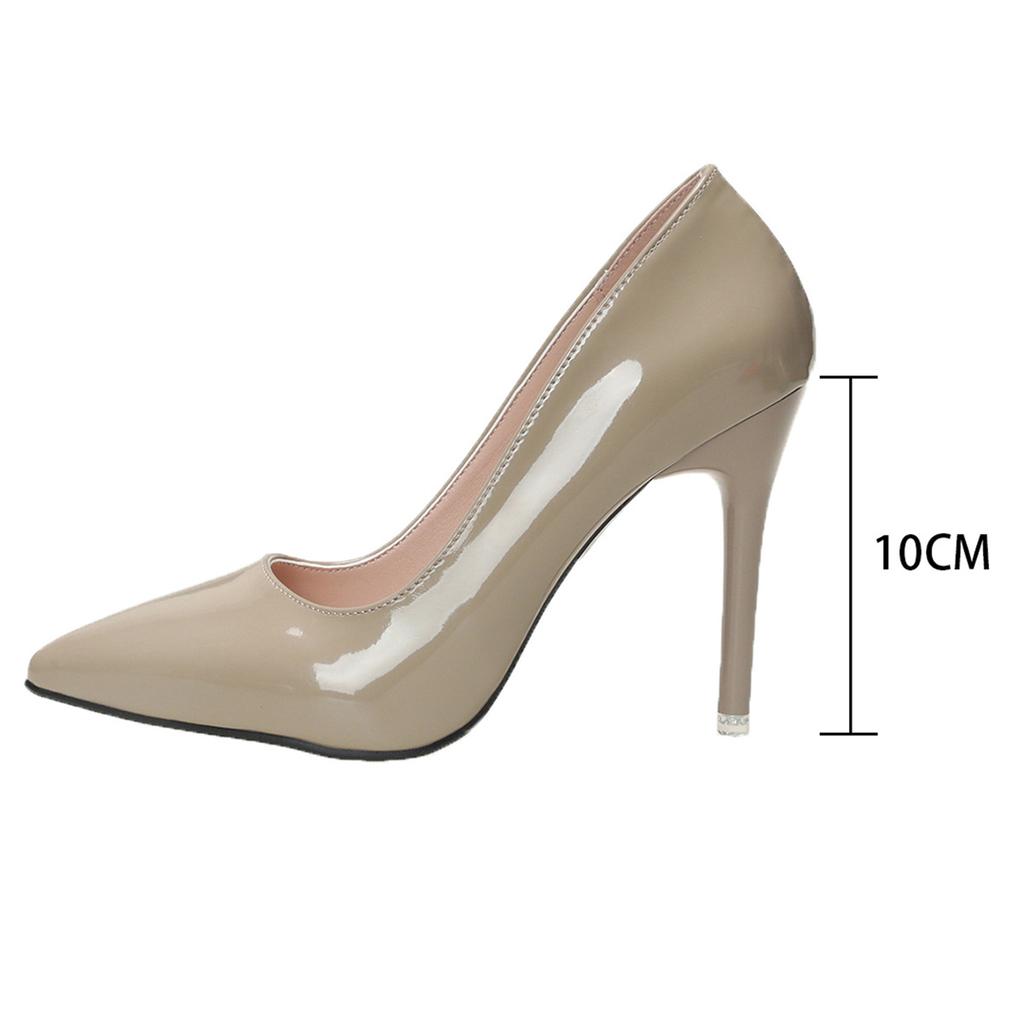 Comemore Sexy High-heeled Shoes Pointed Toe 10Cm Pumps Party Wedding Dress Shoes Solid Color Stiletto Heeled Shoes for Women