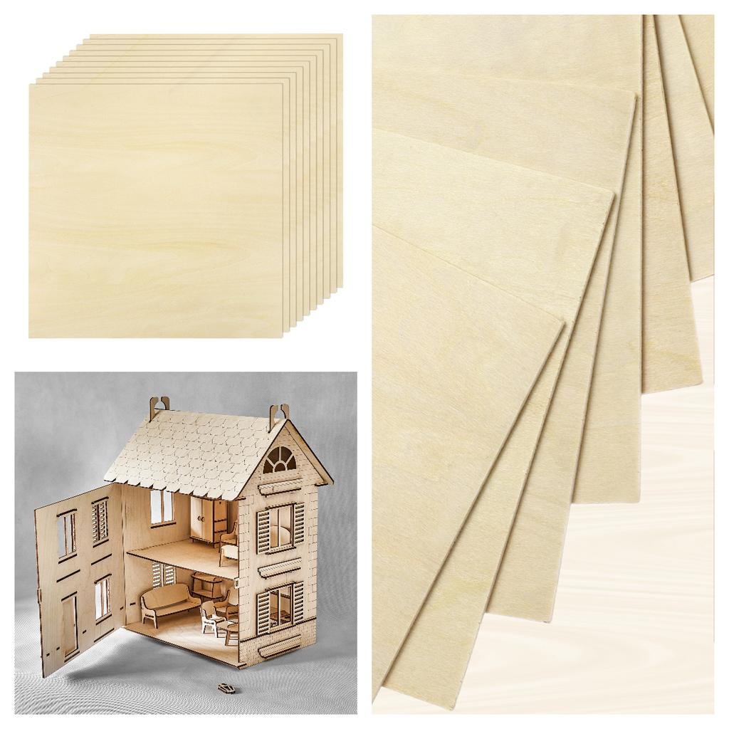3/5/8/10pcs Basswood Sheet Thin Unfinished Wood Plywood Boards DIY Bass Wood Sheets Painting Crafts Laser Cutting Engraving