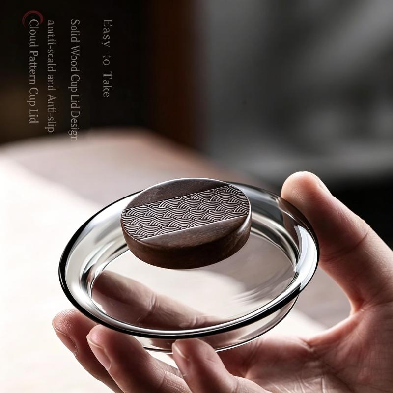 Heat Resistant Glass Mug with Tea Separator 400ml Wooden Handle for Daily Coffee or Tea at Home or Office