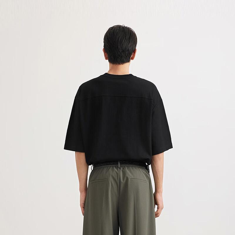 CROQUIS Men's 2025 Summer Loose Fit Round Neck Short Sleeve Knit T-Shirt