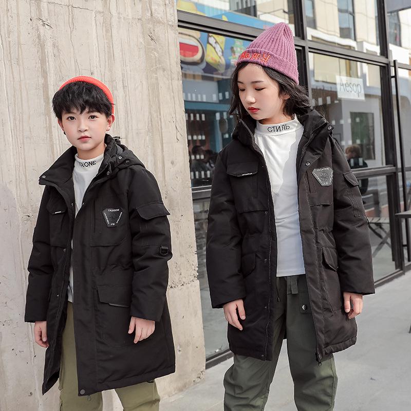 

Kids Mid-Length Thick Down Jacket – Winter Korean Style Outerwear for Boys and Girls 120