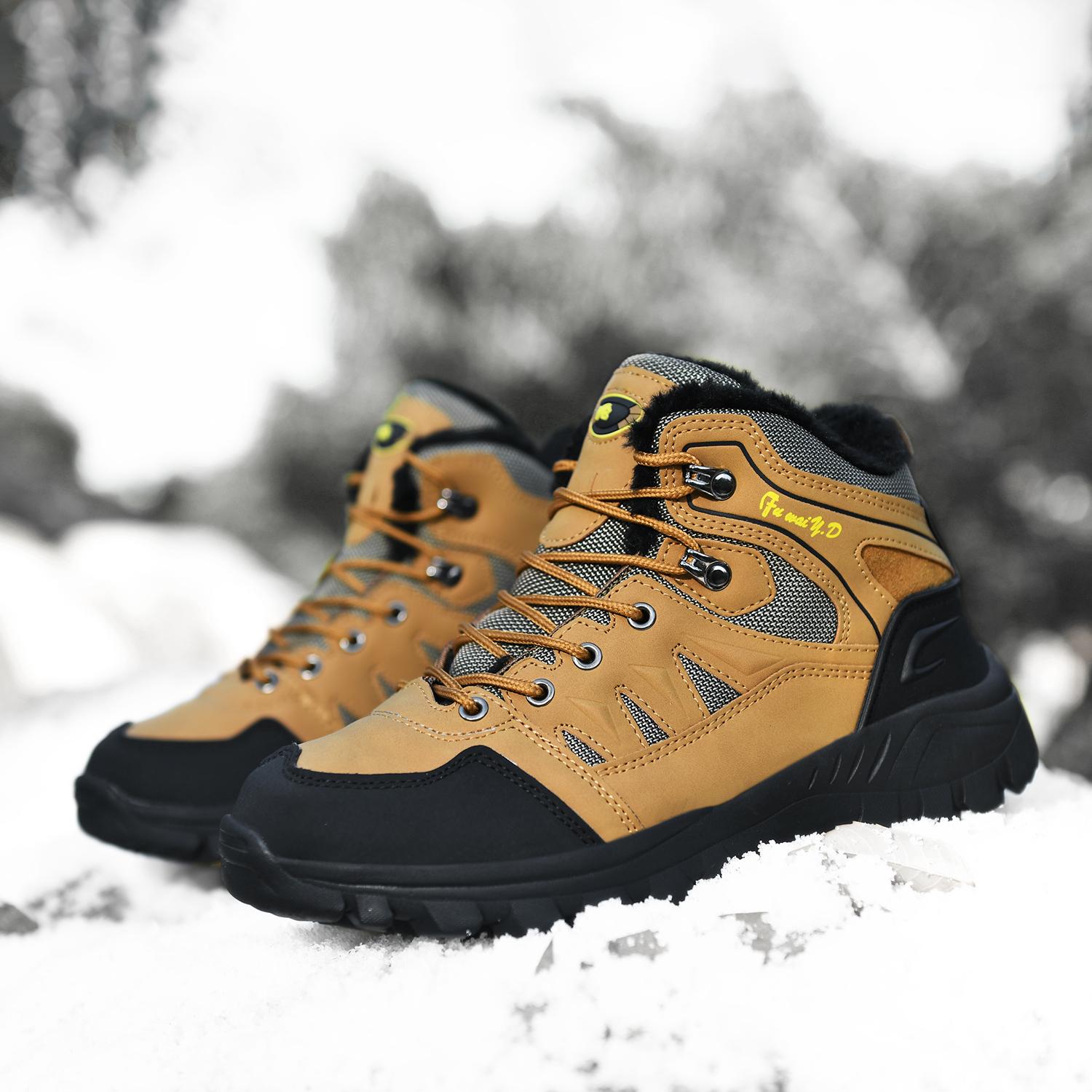 Зимние мужские зимние ботинки для занятий спортом на открытом воздухе женская теплая — фото 7