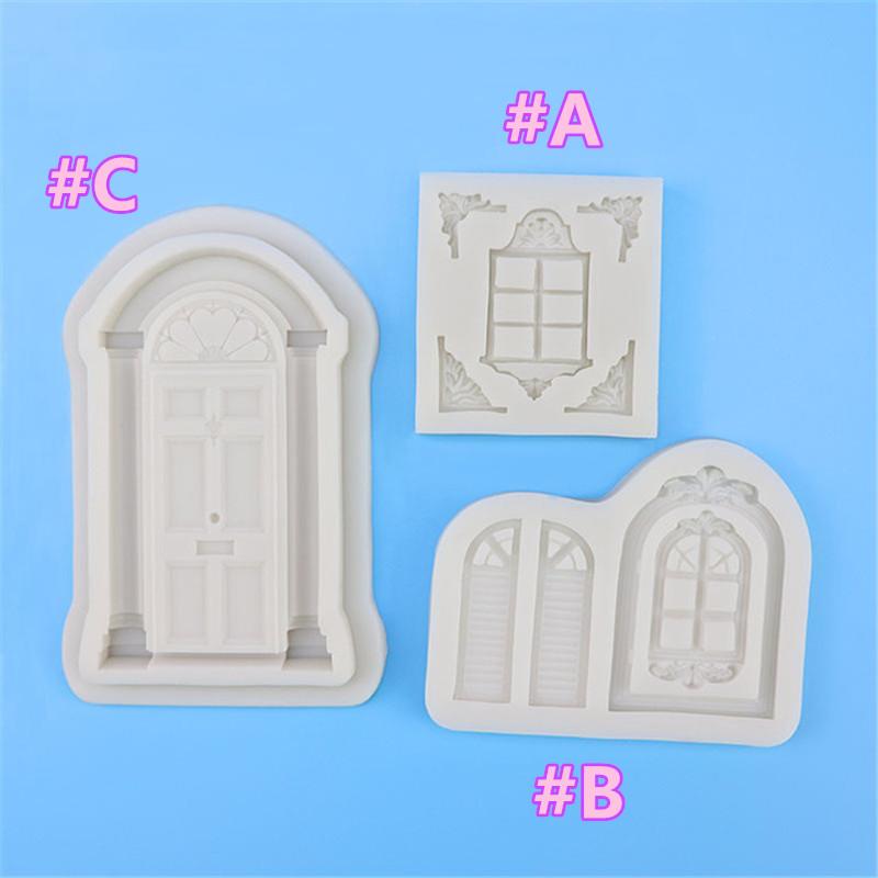 Formă Silicon 3D Ușă Fereastră Cadru Bordură Instrument Decorare Tort Fondant Crăciun Bomboane Ciocolată Formă Gumpaste Instrument Copt