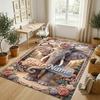 Elephant Theme Crystal Velvet Rug Personalized Custom Name Text Soft Floor Mat Home Decor