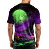 Men's Casual Printed Crew Neck Lightweight Breathable Short Sleeve Top Halloween Themed Graphic Tee for Everyday Wear