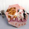 Pink Piglet Pattern, Automatic Folding Umbrella, Portable and Foldable Design, 8 Ribs, a Christmas or Birthday Gift.