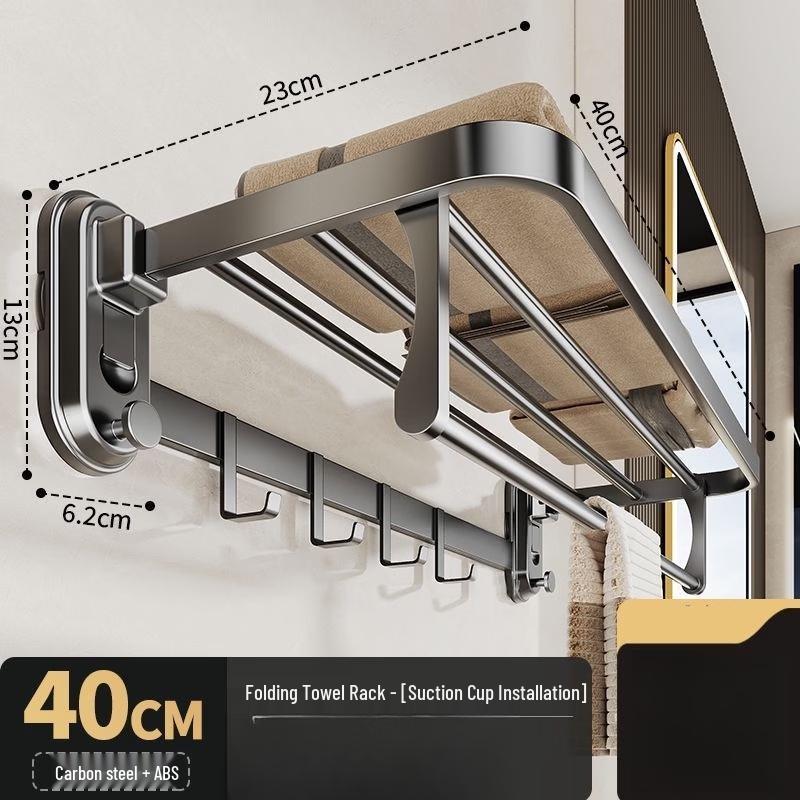 cmaos Punch-Free Suction Cup Bathroom Towel Rack