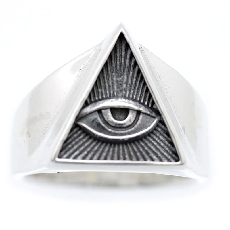 

[Silver One] silver 925 eye of providence pyramid ring men s ko [No. 21] ring