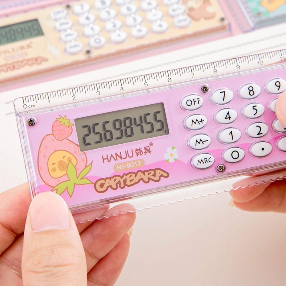 8-digit Straight Ruler with Silicone Button Straightedge New Measuring Ruler  Drawing Tool