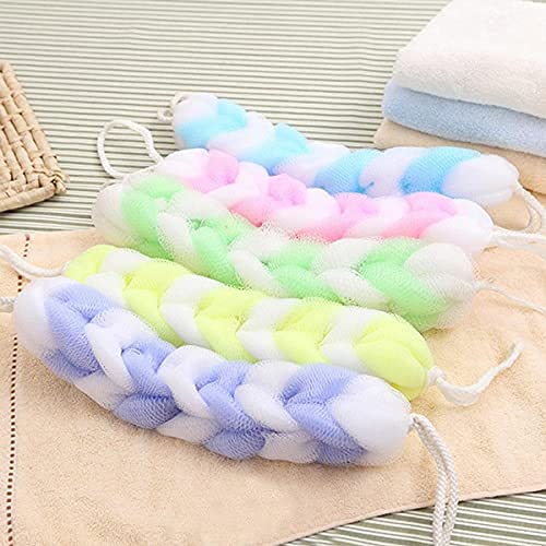 ELECSA? Back Strap Scrubber Bath Shower Bars Mesh Puff Exfoliating Soft Loofah Brush 3pcs