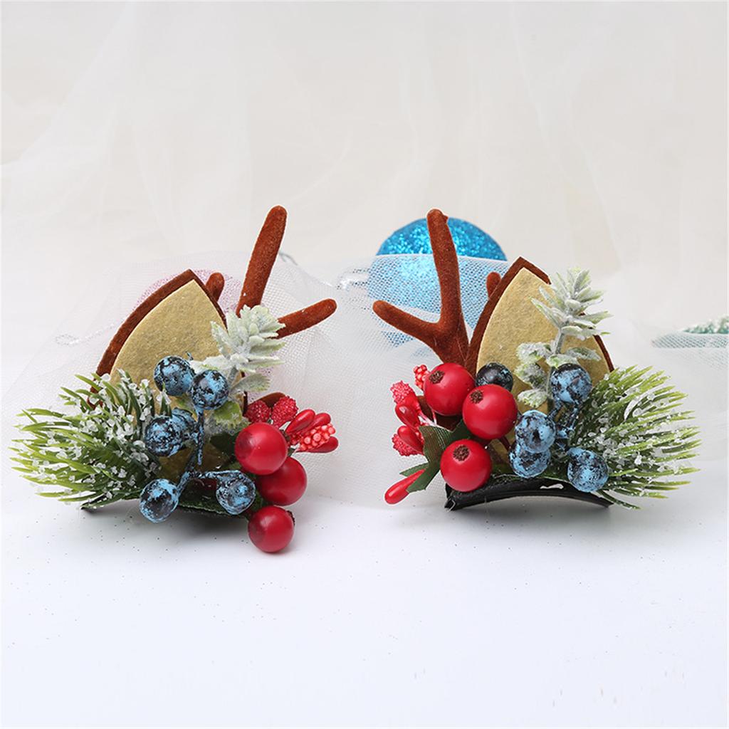 Christmas Hair Clip Hair Barrettes Hair Bow Headpieces Winter Bow Reindeer Barrettes Headwear Hair Accessories