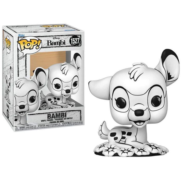 Figurine - funko - bambi (sketch) - vinyle 9 cm - niveaux de gris - pour enfants 3 ans et plus