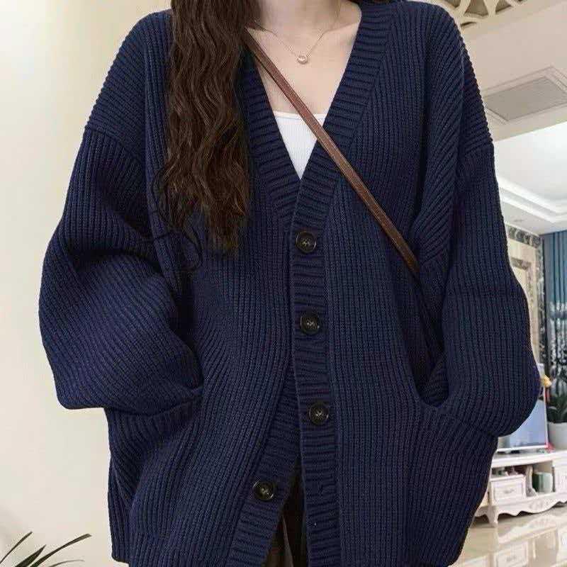 Gemütlicher und weicher Strick-Cardigan im koreanischen Stil - Herbst/Winter 2025 Kollektion