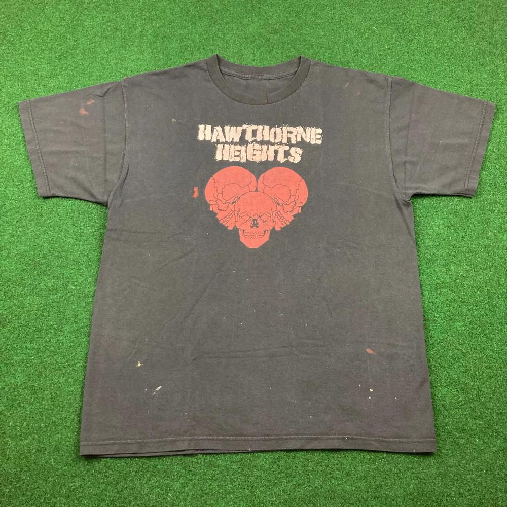 Hawthorne Heights Группа Череп Любовь Унисекс Хлопковая Футболка Полный Размер S-5XL Унисекс Футболка M