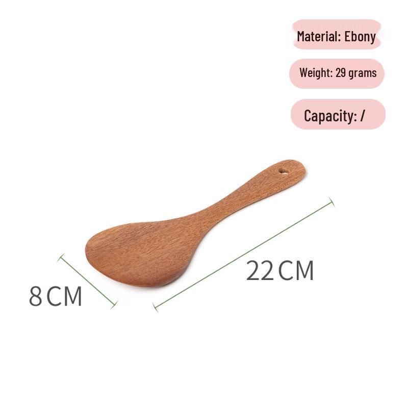 High-Temperature Resistant Ebony Stir-Fry Spatula: Non-Stick Wooden Spoon for Home Kitchen.