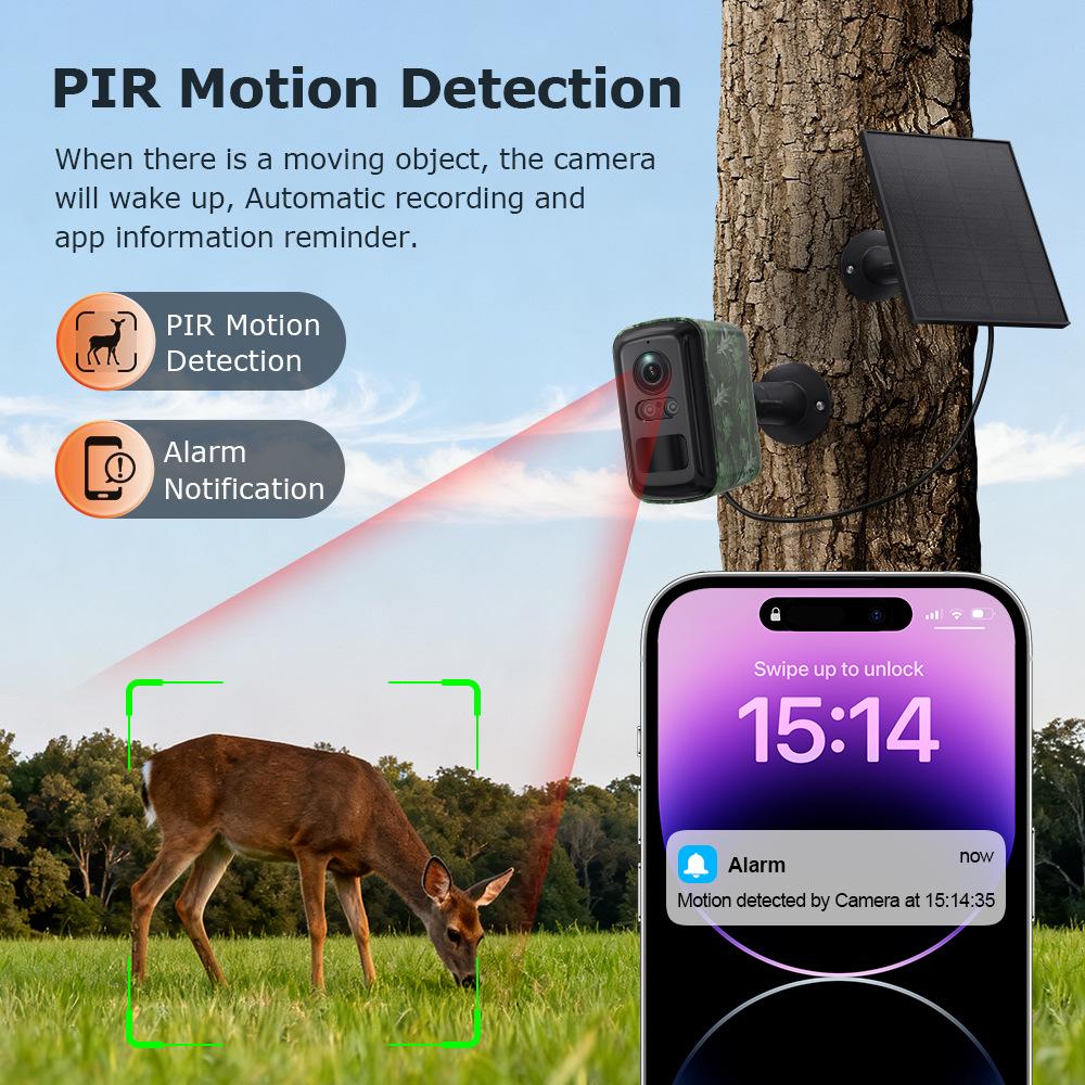 Low Power Camouflage HD WiFi Camera with Full Color Night Vision for Indoor/Outdoor Surveillance