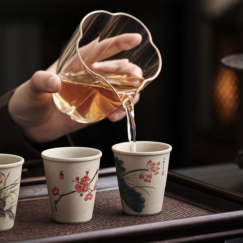 ZISIZ Coarse Pottery Teacup Set