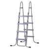 Überflur-Poolleiter, 4-stufige Stahl-A-Rahmen-Pooltreppe für 132,1 cm hohe Wand, 136 kg Tragfähigkeit Einstiegs-/Ausstiegstreppen mit sicherer Antirutsch-Oberfläche