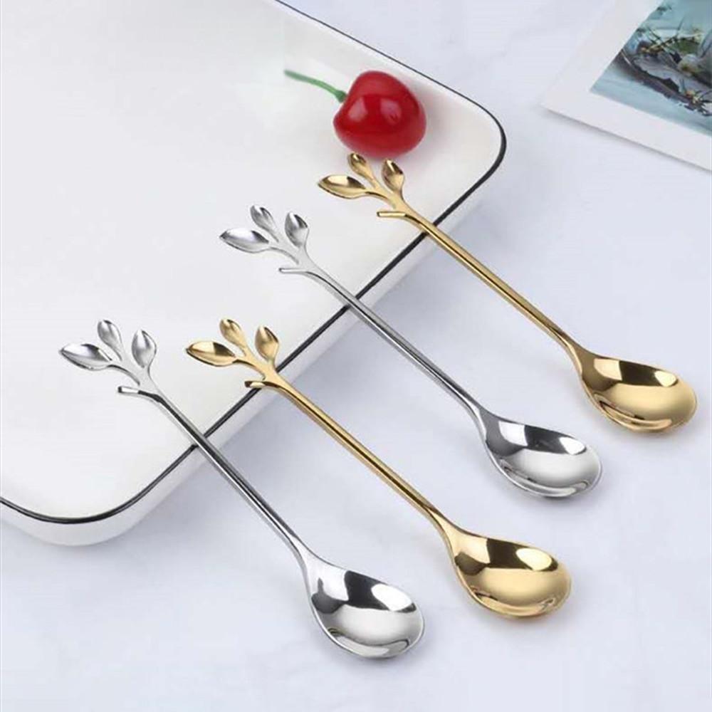 Stainless Steel Coffee Spoon Christmas Gift Teaspoon Dessert Snack Scoop Ice Cream Dessert Mini Spoons Tableware Kitchen Tools