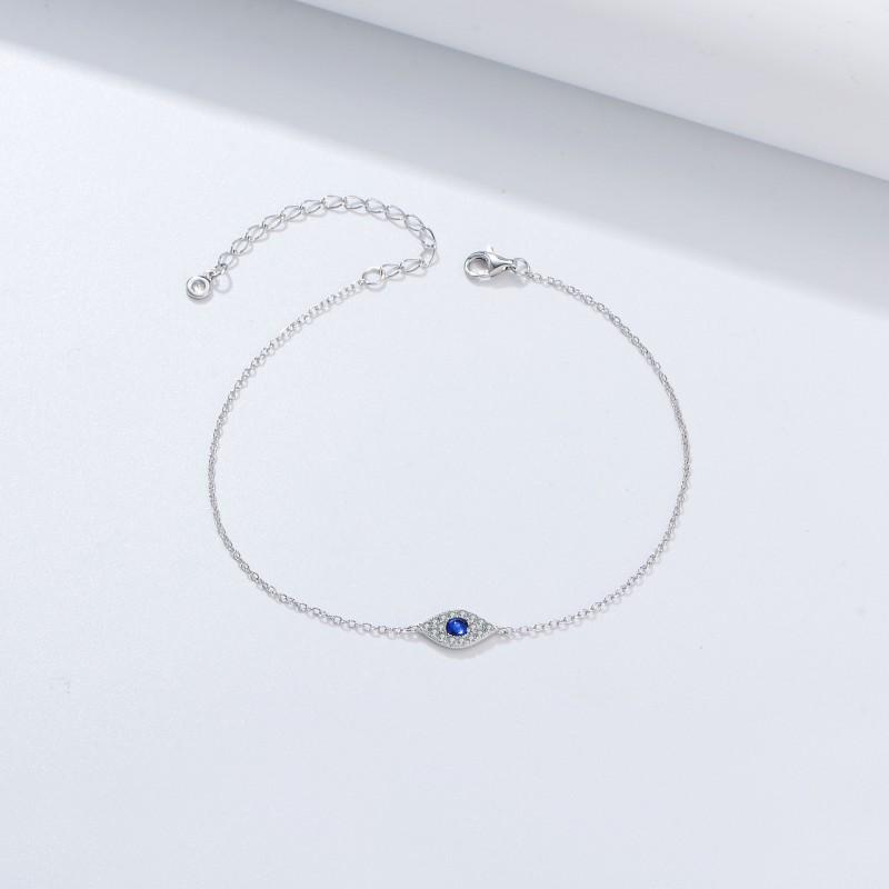 Evil Eye Micro Pave Zircon Bracelet Women Vintage High End Jewelry
