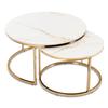 Milano Coffee Table Set 60 Cm/80 Cm White Marble/Golden Glamour