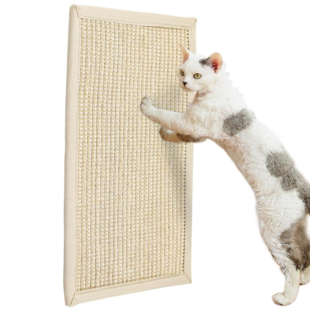 DEWEL Cat Scratching Natural Sisal Cat Claw Polishing Mat with Stress Sofa Furniture Pet Cat Grooming Mat, 40x60cm, High-Density Mat, Scratcher,
