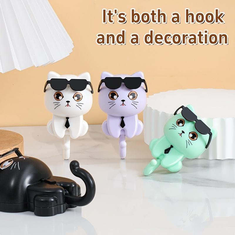 1pc Dog Leash Hanger Puppy Gift Dog Wall Hook Creative Cartoon Cat Key Hook, with Gravity-Induced Glasses Feature
