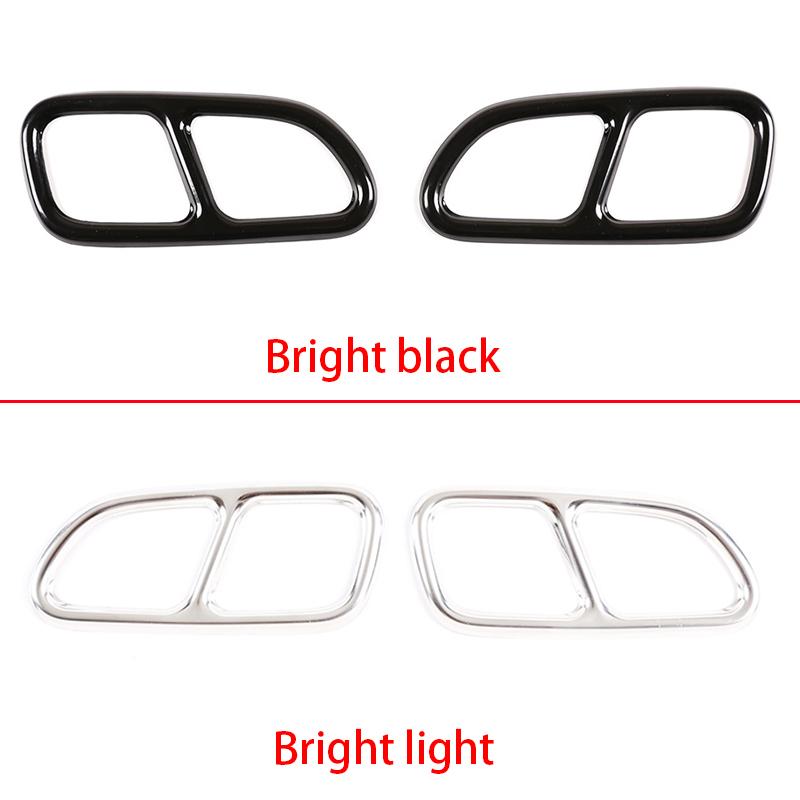 Stainless Steel Exhaust Pipe Decor Trim For Mercedes Benz CLA C117 SLK 2009-2016 2 Pcs Polished Tail Throat Cover Auto Parts